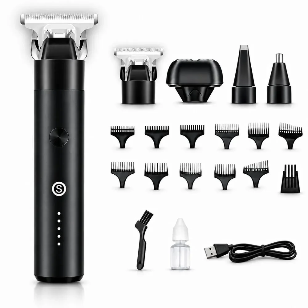 4-in-1 Metal Beard Trimmer IPX7 Waterproof USB-C Cordless V53